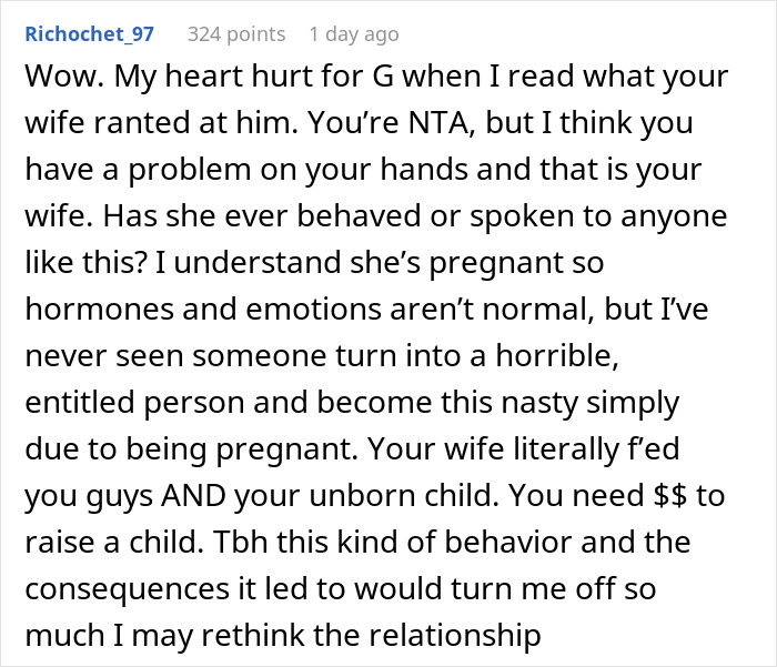 Man Berates Pregnant Wife After Her Outburst As It Will Cost Them $1K A Month Man Berates Pregnant Wife After Her Outburst As It Will Cost Them $1K A Month