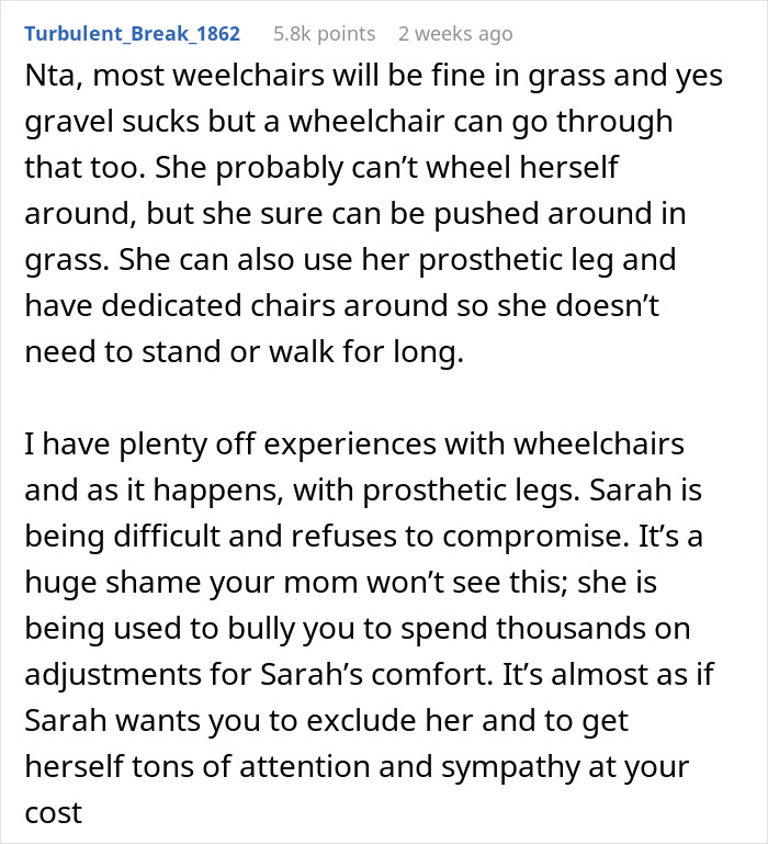 Bride Under Fire After Refusing To Exceed Budget For Brother’s Disabled Fiancée’s Needs Bride Under Fire After Refusing To Exceed Budget For Brother’s Disabled Fiancée’s Needs
