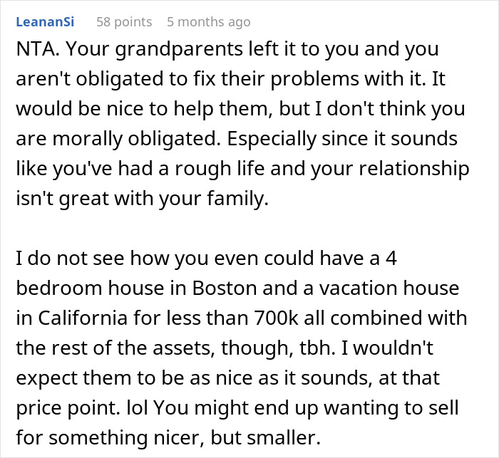 Family Regrets Treating Daughter Poorly After She Refuses To Share Her $700k Inheritance Family Regrets Treating Daughter Poorly After She Refuses To Share Her $700k Inheritance