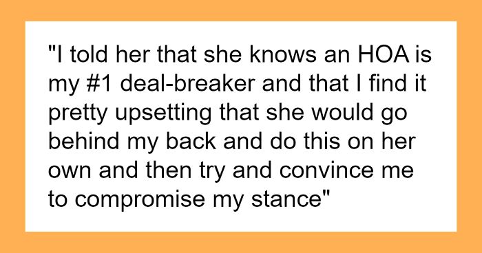 Wife Tries To Trick Spouse Into Buying Her ‘Dream House,’ He Says No Since HOA Is A Red Flag