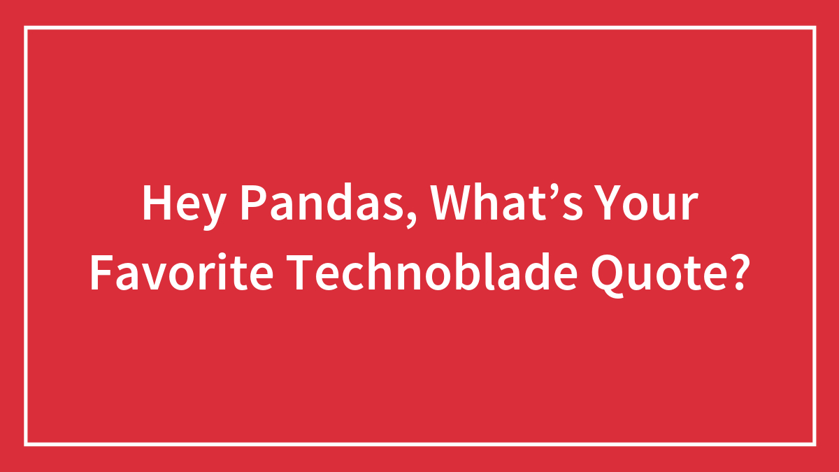 Hey Pandas, What’s Your Favorite Technoblade Quote?