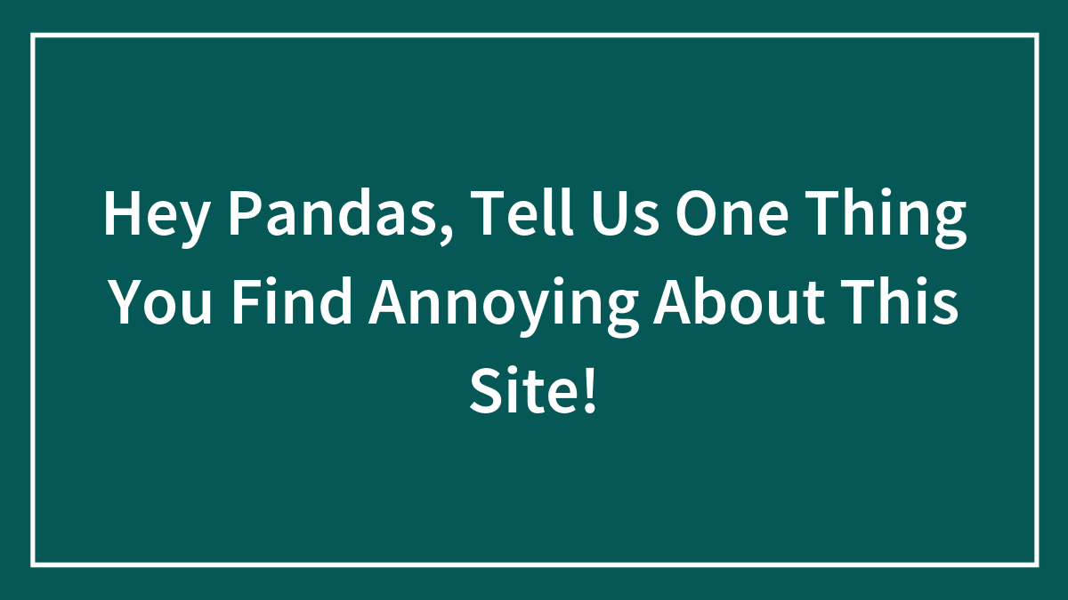 Hey Pandas, Tell Us One Thing You Find Annoying About This Site!
