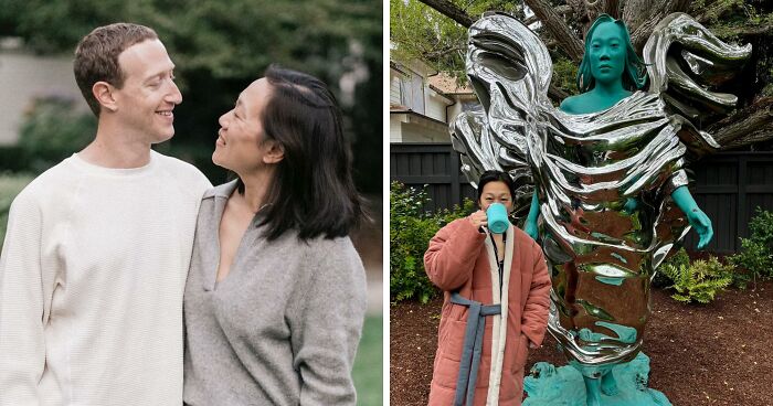 “Husbands Everywhere Are Shaking”: Mark Zuckerberg Puts Giant Statue Of Wife In Their Garden