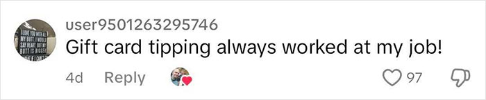 “Tipping Is Out Of Control”: Waitress Rejects 35% Gift Card Tip, Leaving Customer Confused “Tipping Is Out Of Control”: Waitress Rejects 35% Gift Card Tip, Leaving Customer Confused