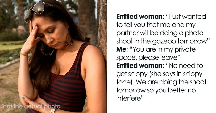 “Get Off My Deck”: Entitled Couple Demands Woman Share Her Gazebo, Gets Evicted Instead