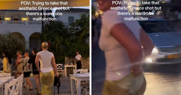 “Looks Like A Diaper”: Woman Goes Viral For Disastrous Wardrobe Malfunction In Greece