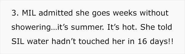 “MIL Who Admitted She Hasn’t Showered In Weeks Is Upset I Won’t Let Her Use Our Pool” “MIL Who Admitted She Hasn’t Showered In Weeks Is Upset I Won’t Let Her Use Our Pool”