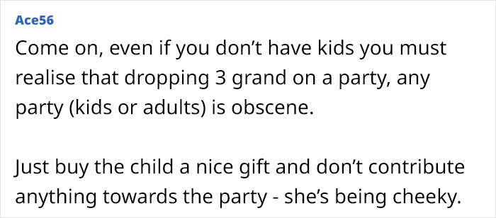 Child-Free Woman Hit With Over $3K Contribution Demand For 4 Y.O.’s Birthday Bash Child-Free Woman Hit With Over $3K Contribution Demand For 4 Y.O.’s Birthday Bash