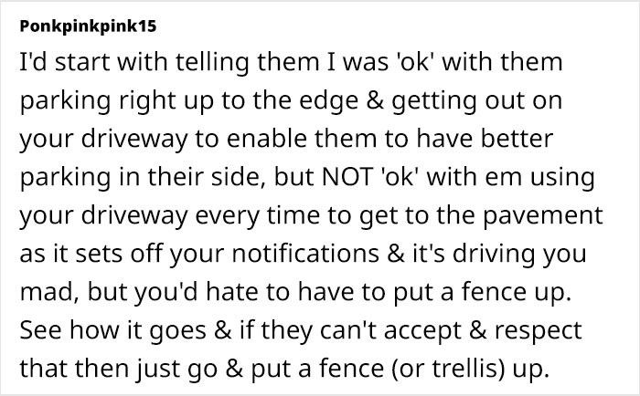 Person Fed Up With Neighbors As They Selfishly Use Both Driveways, Plans To Put Up A Wall Person Fed Up With Neighbors As They Selfishly Use Both Driveways, Plans To Put Up A Wall