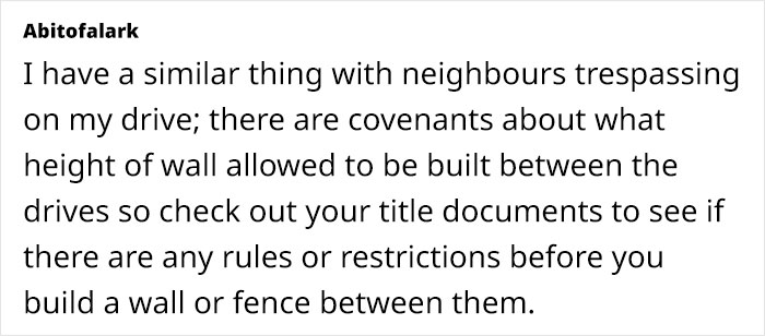 Person Fed Up With Neighbors As They Selfishly Use Both Driveways, Plans To Put Up A Wall Person Fed Up With Neighbors As They Selfishly Use Both Driveways, Plans To Put Up A Wall