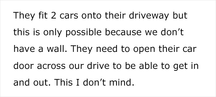 Person Fed Up With Neighbors As They Selfishly Use Both Driveways, Plans To Put Up A Wall Person Fed Up With Neighbors As They Selfishly Use Both Driveways, Plans To Put Up A Wall