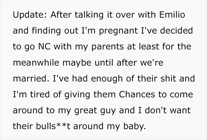 Woman Cuts Contact With Parents After They Dig Up Her Fiancé's Juvenile File To Break Them Up Woman Cuts Contact With Parents After They Dig Up Her Fiancé's Juvenile File To Break Them Up