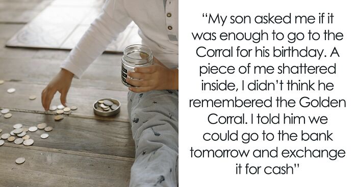 Single Dad Struggles To Make Ends Meet, 7 Y.O. Saves Up And Takes Them Both To Golden Corral