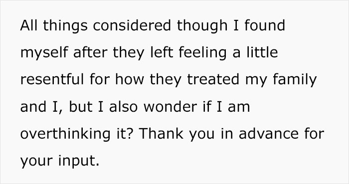 Woman Is Disappointed As Friend Stays Over For 3 Nights And Complains About Her Kid Being Annoying Woman Is Disappointed As Friend Stays Over For 3 Nights And Complains About Her Kid Being Annoying