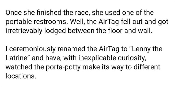 Man Loses AirTag In A Portable Toilet, Shares He Has Been Following Its Adventure Man Loses AirTag In A Portable Toilet, Shares He Has Been Following Its Adventure