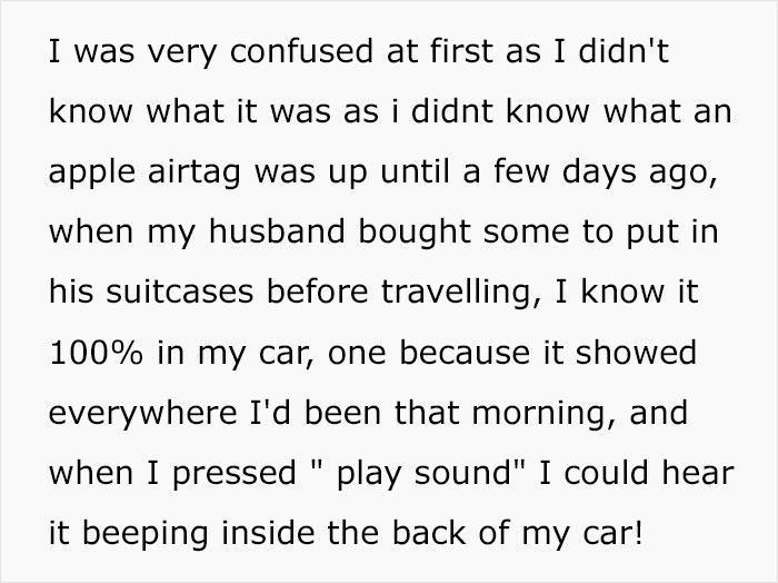 “He Doesn’t Know I Know”: Husband Leaves On A 3-Week Trip, Wife Finds A Tracker In Her Car “He Doesn’t Know I Know”: Husband Leaves On A 3-Week Trip, Wife Finds A Tracker In Her Car