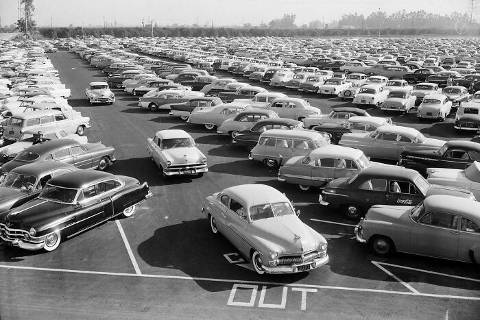 Disneyland Parking Lot Opening Day July 17, 1955