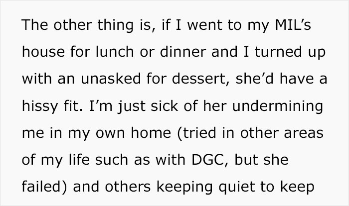 MIL Keeps Bringing Her Awful Food To DIL’s Parties Unasked, DIL Decides To Outdo Her MIL Keeps Bringing Her Awful Food To DIL’s Parties Unasked, DIL Decides To Outdo Her