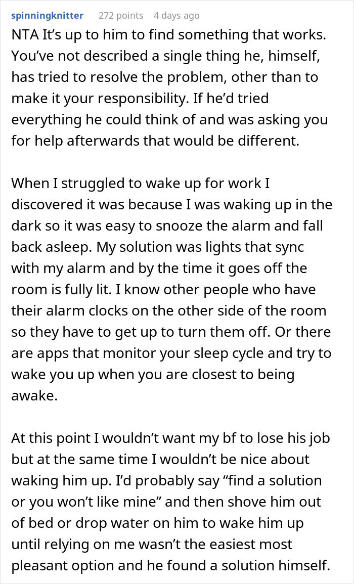 Woman Refuses To Wake BF Up In The Morning, He Almost Loses His Job Over It Woman Refuses To Wake BF Up In The Morning, He Almost Loses His Job Over It