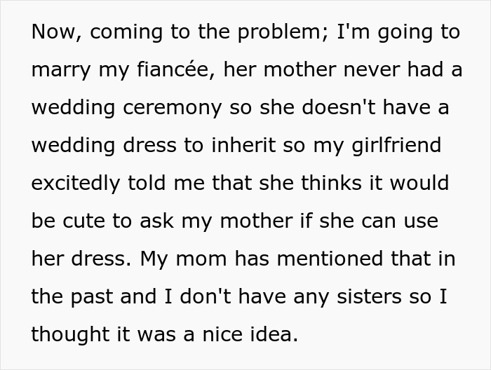 Dad Pressures His Soon-To-Be DIL To Wear His Late Wife’s Wedding Dress Decades After She Died Dad Pressures His Soon-To-Be DIL To Wear His Late Wife’s Wedding Dress Decades After She Died