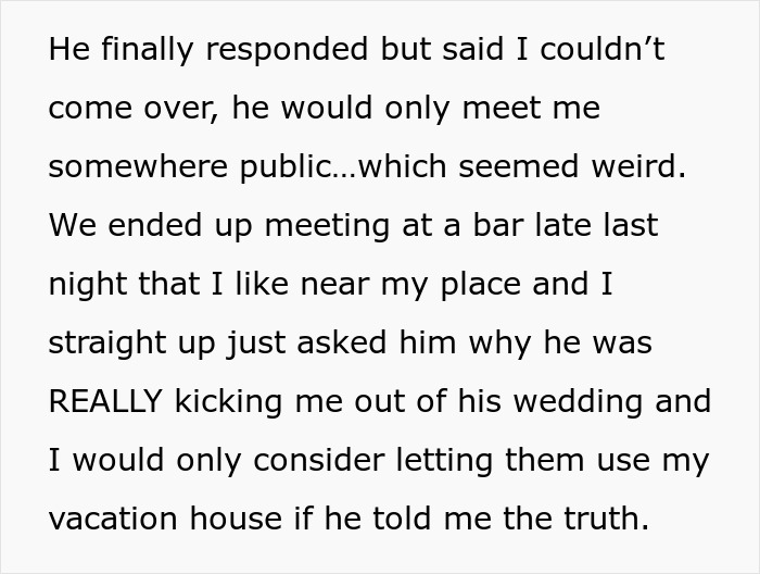Brother Is Uninvited From Wedding For Being An "Addict", He Then Cancels Free Venue In Response Brother Is Uninvited From Wedding For Being An "Addict", He Then Cancels Free Venue In Response