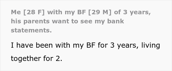 GF Earns More Than BF, His Manipulative Parents Demand To See Her Bank Statements, She’s Aghast GF Earns More Than BF, His Manipulative Parents Demand To See Her Bank Statements, She’s Aghast