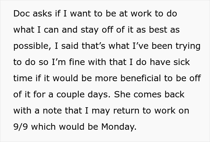 One Sick Day Turns Into Whole Week Off For Employee Who Maliciously Complied With Boss's Request One Sick Day Turns Into Whole Week Off For Employee Who Maliciously Complied With Boss's Request