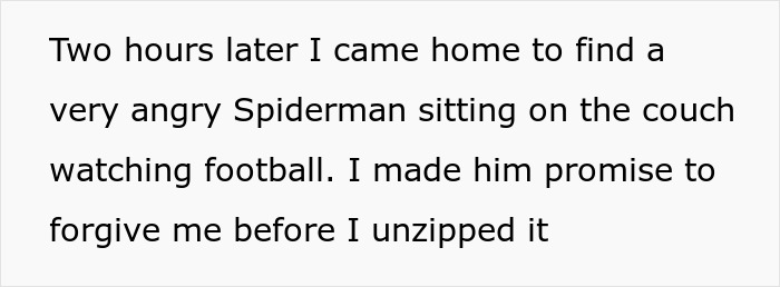 Husband Finds Being Trapped In Spiderman Suit Twice In 4 Years By Wife Less Than Funny Husband Finds Being Trapped In Spiderman Suit Twice In 4 Years By Wife Less Than Funny