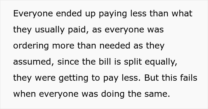Guy Starts Ordering A Lot Of Food After Coworkers Refuse To Stop Splitting The Bill Guy Starts Ordering A Lot Of Food After Coworkers Refuse To Stop Splitting The Bill