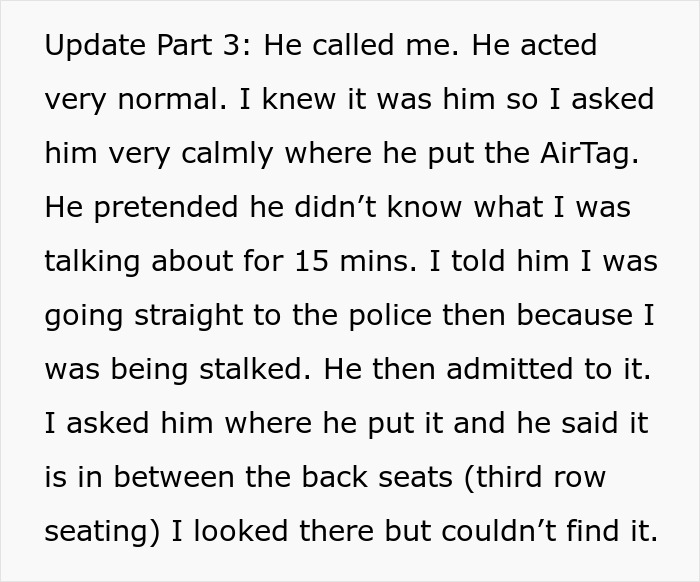 BF Says He Wants To Be Certain That His GF Is "Solid", Decides To Hide AirTag In Her Car BF Says He Wants To Be Certain That His GF Is "Solid", Decides To Hide AirTag In Her Car