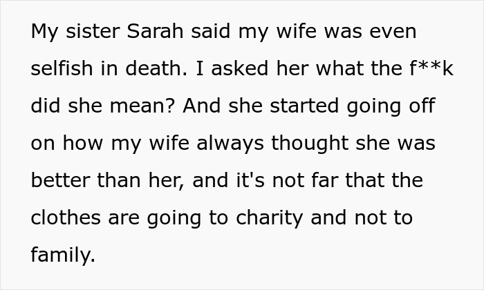 Guy Shocked At Sisters Audacity After His Wife Dies: "She Is A Selfish Cow" Guy Shocked At Sisters Audacity After His Wife Dies: "She Is A Selfish Cow"