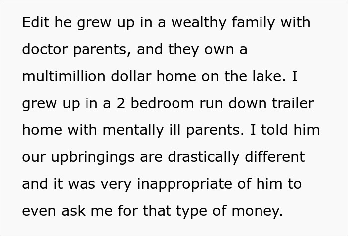 Rich BF With Doctor Parents Asks Barista GF For $16K From Her Hard-Earned Savings To Fix His Car Rich BF With Doctor Parents Asks Barista GF For $16K From Her Hard-Earned Savings To Fix His Car