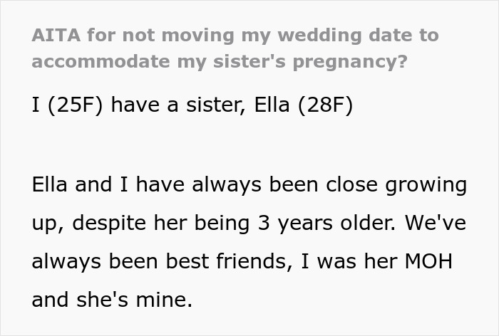 Bride Refuses To Move Her Wedding Once Again Just Because Of Her Pregnant MOH Bride Refuses To Move Her Wedding Once Again Just Because Of Her Pregnant MOH