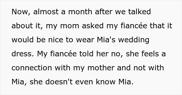 Dad Pressures His Soon-To-Be DIL To Wear His Late Wife’s Wedding Dress Decades After She Died Dad Pressures His Soon-To-Be DIL To Wear His Late Wife’s Wedding Dress Decades After She Died