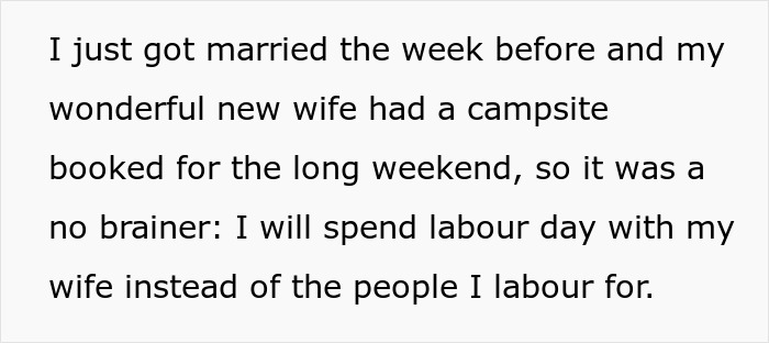 Boss Rages After Guy Spends Weekend With Newly-Married Wife Rather Than Coworkers, He Quits Boss Rages After Guy Spends Weekend With Newly-Married Wife Rather Than Coworkers, He Quits