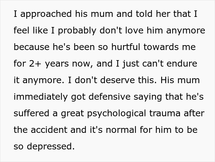 Woman Wonders If Leaving Her Disabled Boyfriend Would Make Her A Bad Person Woman Wonders If Leaving Her Disabled Boyfriend Would Make Her A Bad Person