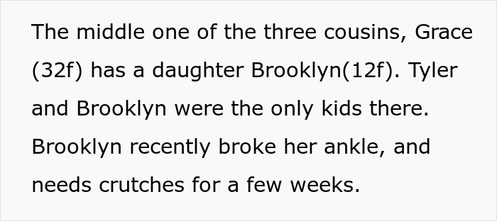 13YO Pulls Crutches Out Of Cousin's Hands And Throws Them Down Stairs, Mom Defends Him 13YO Pulls Crutches Out Of Cousin's Hands And Throws Them Down Stairs, Mom Defends Him