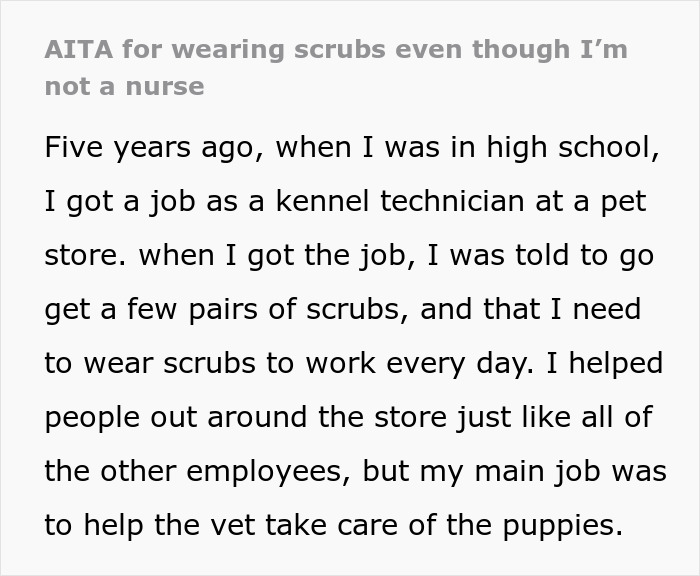Student Gets Criticized By Neighbor As She's Not A Nurse But Is Wearing Scrubs, Seeks Advice Online Student Gets Criticized By Neighbor As She's Not A Nurse But Is Wearing Scrubs, Seeks Advice Online