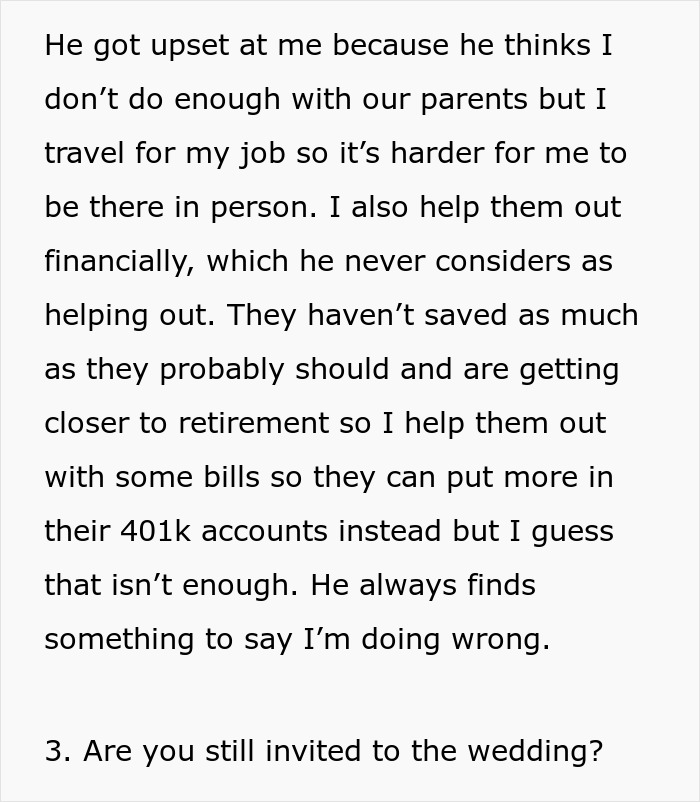 Brother Is Uninvited From Wedding For Being An "Addict", He Then Cancels Free Venue In Response Brother Is Uninvited From Wedding For Being An "Addict", He Then Cancels Free Venue In Response