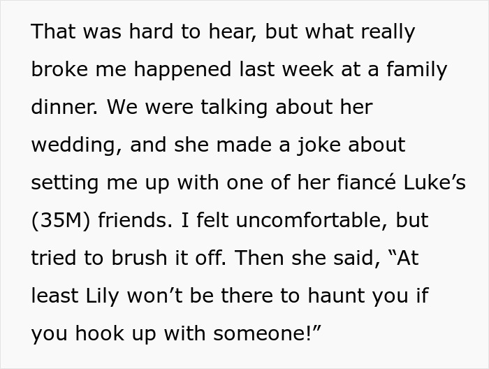 Widow Refuses To Go To Sister's Wedding After She And Entire Family Downplay Her Late Wife's Death Widow Refuses To Go To Sister's Wedding After She And Entire Family Downplay Her Late Wife's Death