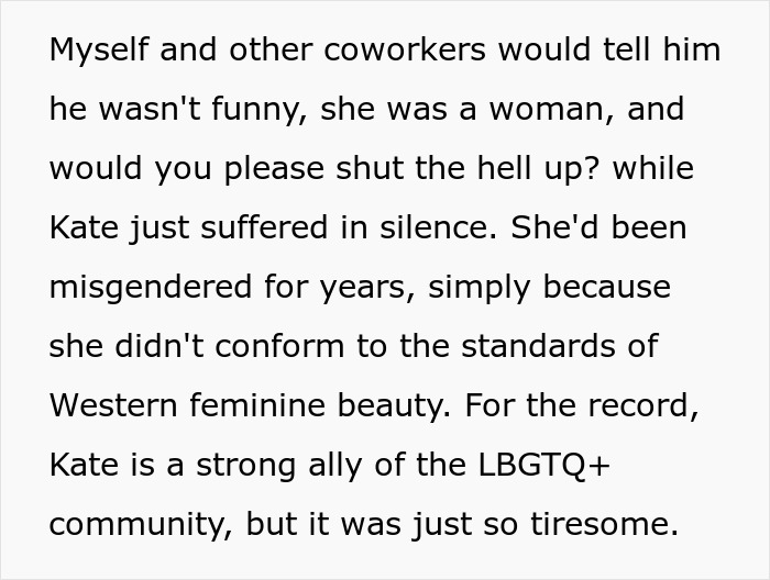 Man Keeps Misgendering His Coworker Thinking He’s Untouchable, To His Surprise Gets Fired Man Keeps Misgendering His Coworker Thinking He’s Untouchable, To His Surprise Gets Fired