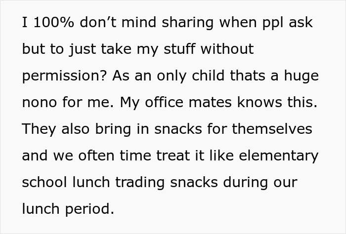 Woman Tired Of Office Food Thieves Locks Her Snacks Up, Gets Confronted By One Of Them Woman Tired Of Office Food Thieves Locks Her Snacks Up, Gets Confronted By One Of Them