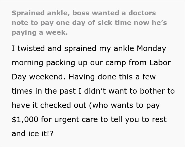 One Sick Day Turns Into Whole Week Off For Employee Who Maliciously Complied With Boss's Request One Sick Day Turns Into Whole Week Off For Employee Who Maliciously Complied With Boss's Request