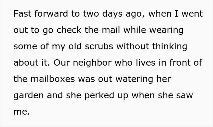 Student Gets Criticized By Neighbor As She's Not A Nurse But Is Wearing Scrubs, Seeks Advice Online Student Gets Criticized By Neighbor As She's Not A Nurse But Is Wearing Scrubs, Seeks Advice Online