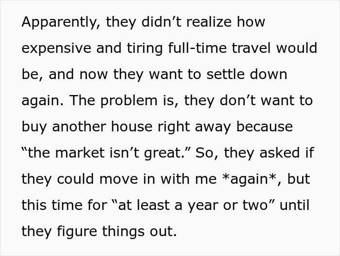 Woman Refuses To Take In Her Parents After They Regretted Pursuing Their Dream, Is Called Selfish Woman Refuses To Take In Her Parents After They Regretted Pursuing Their Dream, Is Called Selfish