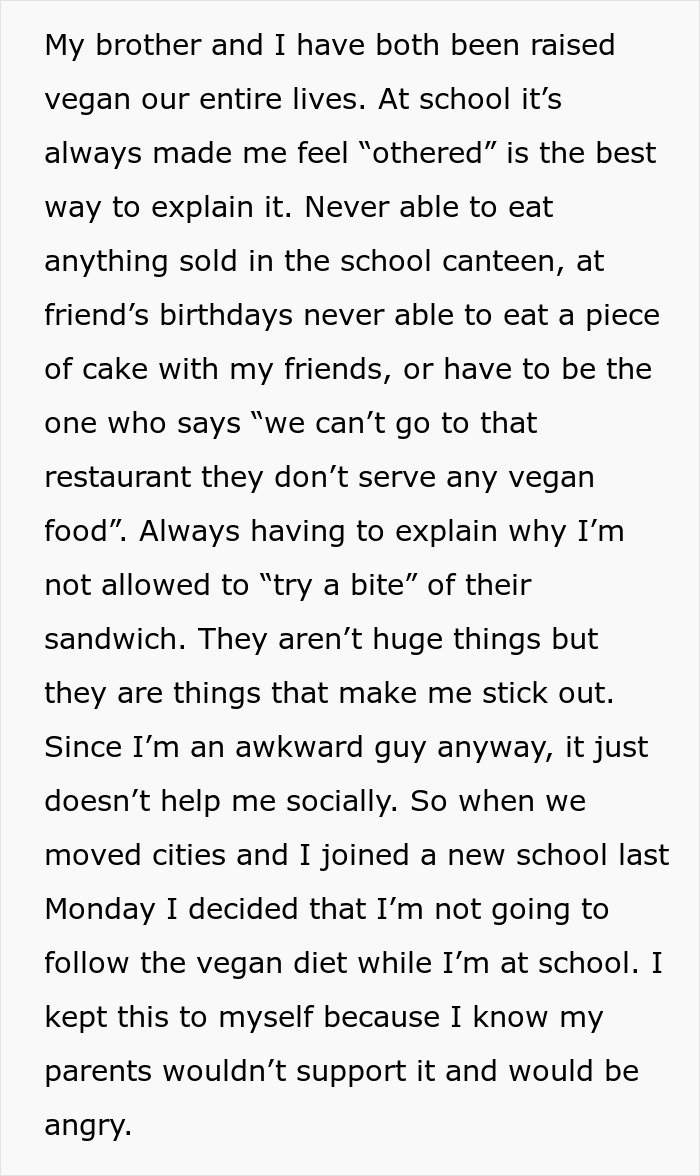 Teen Gets A Huge Lecture For Daring To Break His Vegan Diet And Trying Pizza With Cheese At School Teen Gets A Huge Lecture For Daring To Break His Vegan Diet And Trying Pizza With Cheese At School