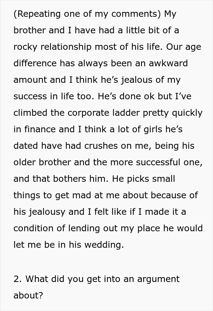 Brother Is Uninvited From Wedding For Being An "Addict", He Then Cancels Free Venue In Response Brother Is Uninvited From Wedding For Being An "Addict", He Then Cancels Free Venue In Response