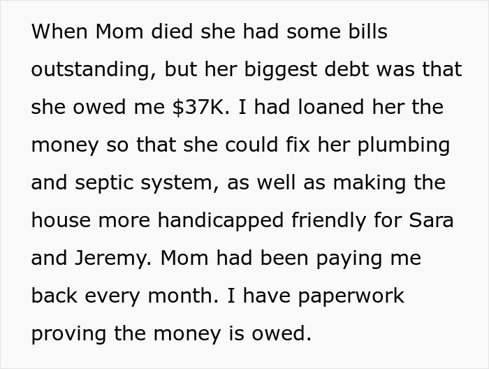Woman Causes Family Drama By Refusing To Forgive Late Mom’s Debt And Demanding That Sister Pay It Woman Causes Family Drama By Refusing To Forgive Late Mom’s Debt And Demanding That Sister Pay It