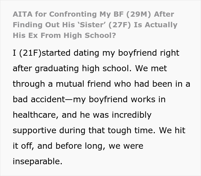 Man’s “Sister” Is Actually His High School Ex, GF Confronts Him After Friend Reveals The Secret Man’s “Sister” Is Actually His High School Ex, GF Confronts Him After Friend Reveals The Secret