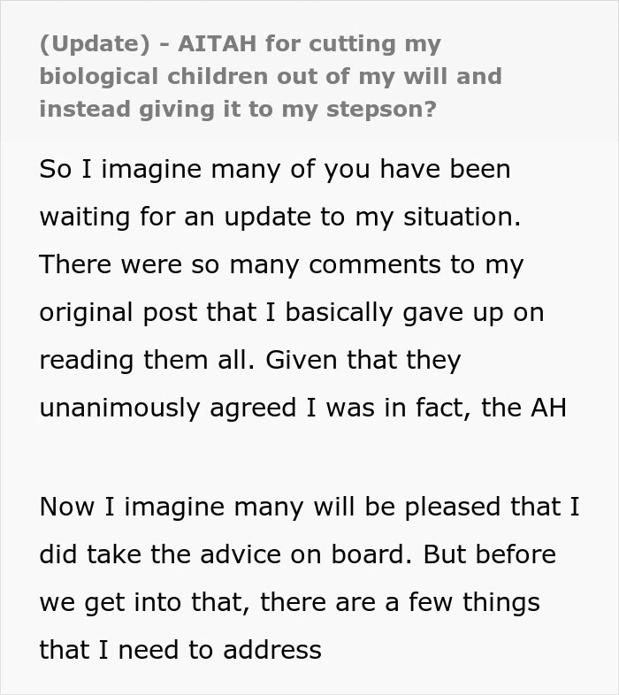 Biological Kids Furious After Dad Leaves Everything To Stepson For Concealing Mom's Affair Biological Kids Furious After Dad Leaves Everything To Stepson For Concealing Mom's Affair